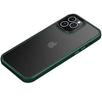 Чехол на для Apple iPhone 12 Pro Max (6.7") Metal Buttons Темно-зеленый