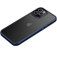 Чехол на для Apple iPhone 12 Pro Max (6.7") Metal Buttons Синий
