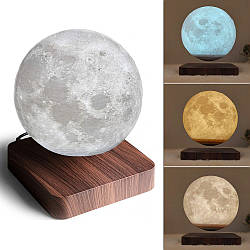 Настільний магнітний світильник нічник з підставкою 14 см, Magnetic Moon 1 / Левитирующая місяць-світильник