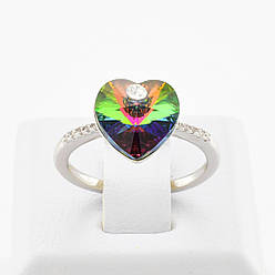 Каблучка Xuping з кристалами Swarovski 85008 розмір 20 колір вулканічний кристал позолота Біле Золото