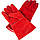 Робочі рукавички зварника WERK WE2128 Краги для зварювання замшеві Червоні, фото 3