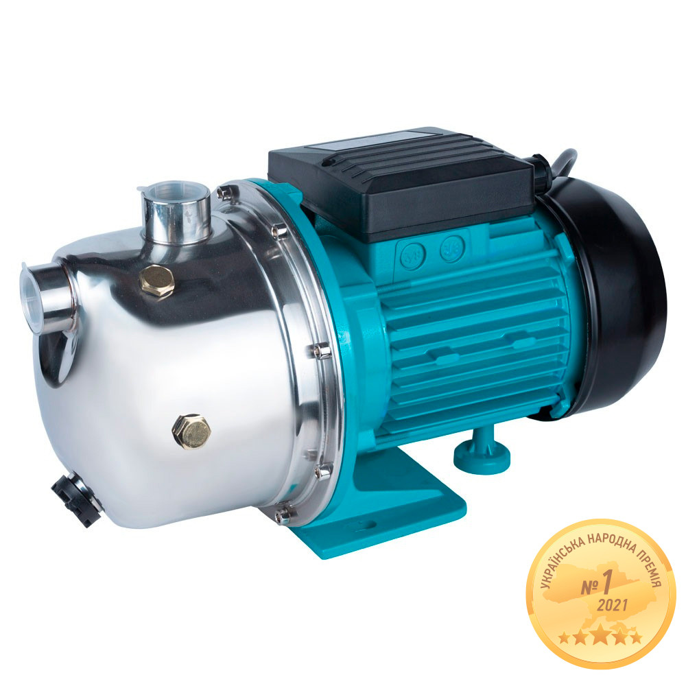 Насос цетробiжний самовсмоктуючий 0.75 кВт Hmax 46м Qmax 50л/хв нерж AQUATICA (3_775097)