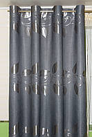 Штори на люверсах з тканини льон рогожка 150х260 (2шт) Графіт