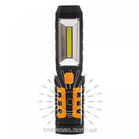 Ліхтарик LEMANSO COB 3W + 3W LED + 3RED LED з магнітом і акум. 1800mah / LMF9314 чорний