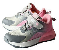 Кроссовки весенние осенние спортивная обувь для девочки Clibee Клиби Клибе 20-1 серые с розовым 25-28