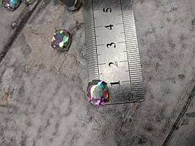 Камінь кристал пришивний у ланцюгах Овал 10*12 мм.Райдужний.