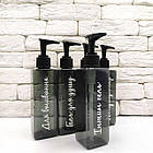 Набір дозаторів для ванної 250 мл "Міа" чорний пластик (5 шт) укр, фото 3