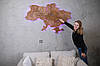 Дерев'яна карта України CraftBoxUA багатошарова з підсвічуванням на акрилі в сірих тоннах 172х115 см, фото 8