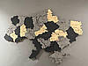 Дерев'яна карта України CraftBoxUA багатошарова з підсвічуванням на акрилі в сірих тоннах 207х138 см, фото 5