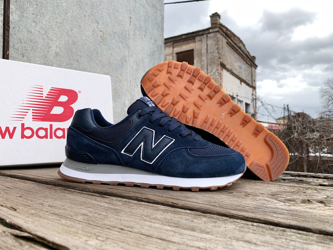 Чоловічі кросівки New Balance 574 Blue Brown сині