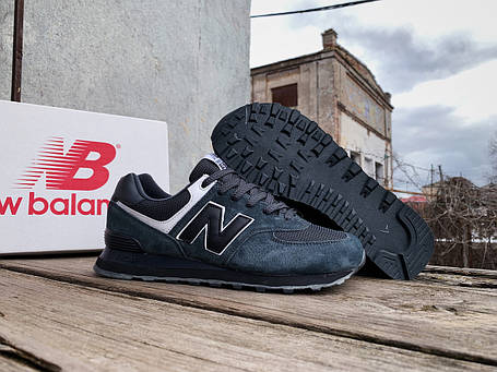 Чоловічі кросівки New Balance 574 Grey Black сірі, фото 1
