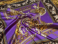 Атлас стрейчевый платок, фиолетовый