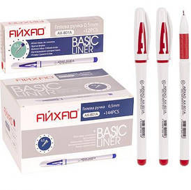 Ручка гелева 801А AIHAO червона