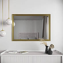 Золоте дзеркало настінне навісне 98х68 Black Mirror у вітальню