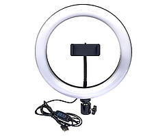 Кільцева LED-лампа F-260 з тримачем для телефона та металевим корпусом 10" 26 см
