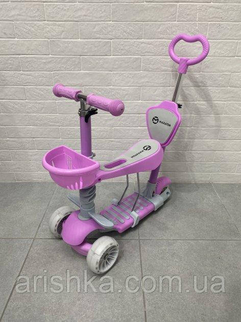 Самокат триколісний Maraton Tucson 3 в 1, біговел із батьківською ручкою