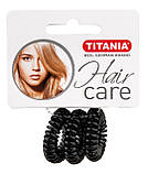 OUTLET Гумка для волосся (пластик) "Аnti Ziep" 3 шт. Діам. 2,5 см чорний TITANIA art.7914, фото 2