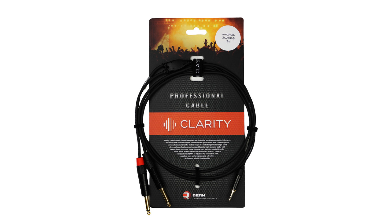 Готовий комутаційний кабель CLARITY miniJACK-2xJACK-B/2m
