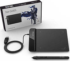 Графический планшет XP-Pen Star G430S. Пассивный стилус! Толщина 2 мм / 8192 уровней