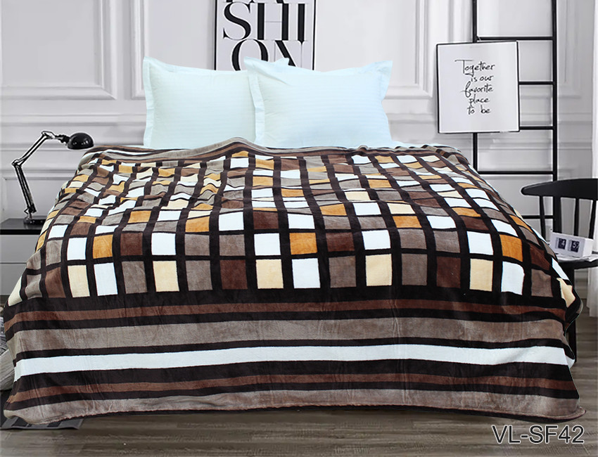 Плед покривало 160х220 велсофт Клітинка на ліжко, диван