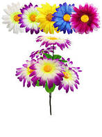 Искусственные цветы Букет ромашки с блёстками, 6 голов микс, 330мм