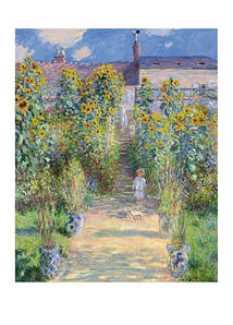 Листівка Claude Monet - The artist's Garden at Vetheuil, 1881