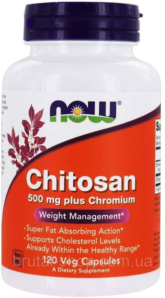 Хітозан з хром, Now Foods Chitosan 500mg plus Chromium (120caps)