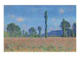 Листівка Claude Monet - Poppy Field, Giverny, 1890