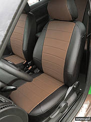 Чохли на сидіння Тойота Авенсіс 1 Седан 1997-2003 (Toyota Avensis) (модельні, окремий підголовник) Чорно-коричневий