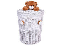 Плетений кошик з ведмедиком 36х43 см 40 л