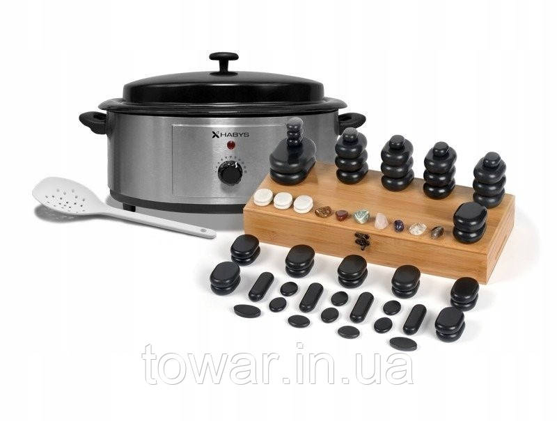 Набір базальтових каменів для масажу 64 шт. з підігрівачем 6 Л