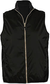 Жилет чоловічий двосторонній на блискавці 2 кишені стильний під нанесення принта чорного кольору