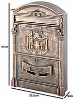 Поштова скринька із сталі SN3663 -3 gold 6260