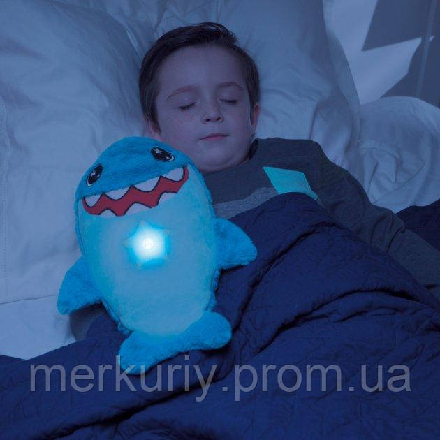 М'яка плюшева іграшка нічник-проектор Star Belly Dream Lites Puppy Shark LED підсвічування Акулятко синій