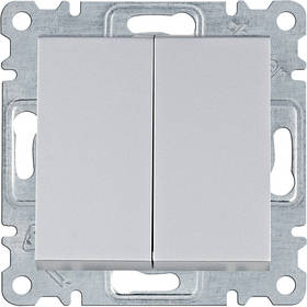 Вимикач 2-клав. універсальний Lumina сріблястий 10АХ/230В