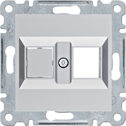 Панель подвійна для RJ12/RJ45 Lumina срібляста, фото 1