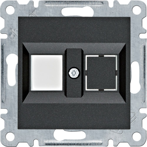 Панель подвійна для RJ12/RJ45 Lumina чорна, фото 1