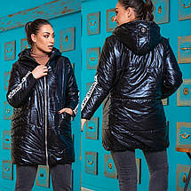 Жіноча подовжена куртка на блискавці великі розміри, фото 3