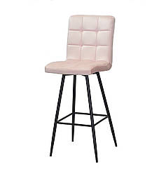 Стілець барний високий Augusto оксамит рожевий В-1021 BAR 75-ML на чорних металевих ногах
