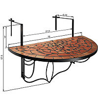 Балконный стол, мозаика, сложенная терракота