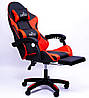 Кресло геймерское DIEGO с подставкою для ног черно-красное, фото 5