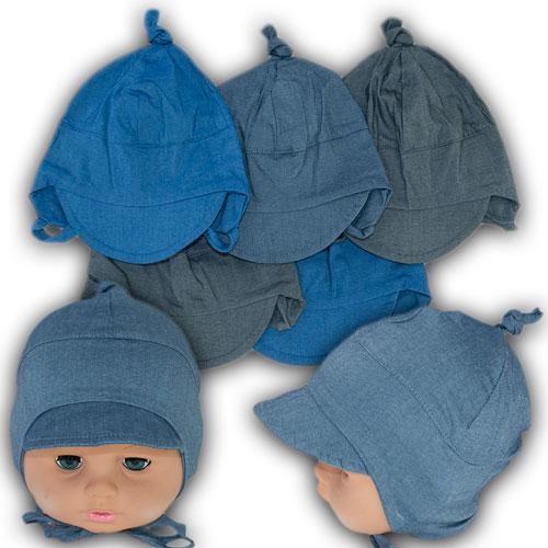 ОПТ Легка трикотажна шапочка на зав'язках, р. 42-44 (5 шт./набір), фото 1