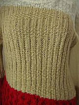 Триколірний светр в'язаний м'яка пряжа дуже приємна до тіла розмір норма, фото 2