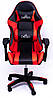 Крісло геймерське DIEGO з масажем чорно-червоне, фото 2