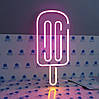 Неонова Led вивіска Ice Cream (морозиво) 500х230 мм різнокольорова з блоком живлення, фото 8