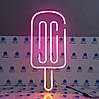 Неонова Led вивіска Ice Cream (морозиво) 500х230 мм різнокольорова з блоком живлення, фото 7