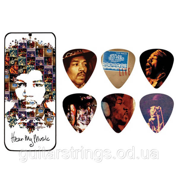 Набір Медіаторів Dunlop JH-PT07M Jimi Hendrix Signature Hear My Music Medium