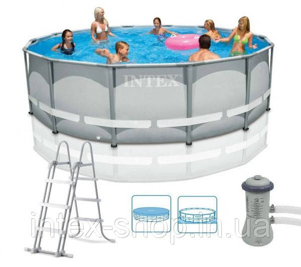 Круглий каркасний басейн Intex 28310/26310 Ultra Frame (427х107)