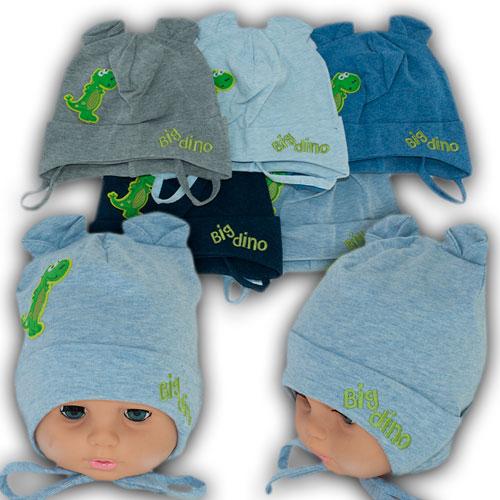 ОПТ Трикотажна шапочка на зав'язках, р. 42-44 (5 шт./набір), фото 1