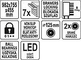 Шафа-візок для інструментів з 7 ящиками (982x 755x 455 мм) кодовий замок Yato YT-09004 (Польща), фото 9